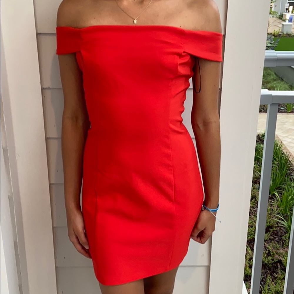 Tomato red dress